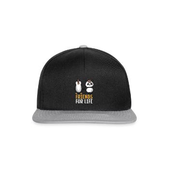 Friends for life penguin and panda gift - Snapback Cap - black/grey - Front