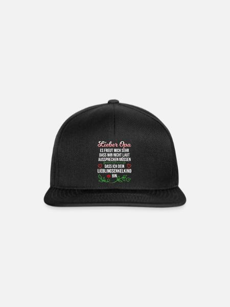 Opa Enkel Spruch Enkelin Lieblingsenkel Geschenk - Snapback Cap - Schwarz/Schwarz