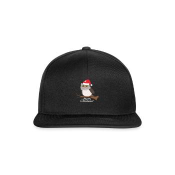Owl christmas gift animal - Snapback Cap - black/black - Front