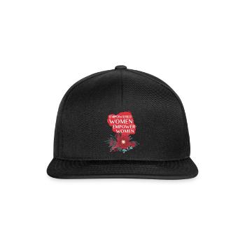 Empowered Women Empower Women - Frauenpower Design - Snapback Cap - Schwarz/Schwarz - Vorne