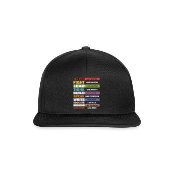 Black Lives Matter - Black Leaders Text Design - Snapback Cap - black/black - Front