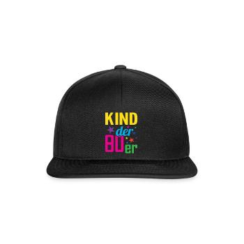Kind der 80er - Snapback Cap - Schwarz/Schwarz - Vorne