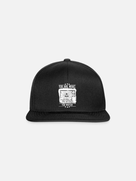 du bist was du guckst TV Fernseher fernsehen - Snapback Cap - Schwarz/Schwarz