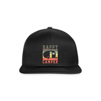 Campen Natur Wohnwagen JAgt - Snapback Cap - Schwarz/Schwarz - Vorne