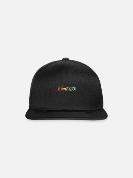 Eat Sleep Rennrad Repeat | Radfahrer Fahrrad Retro - Snapback Cap - Schwarz/Schwarz