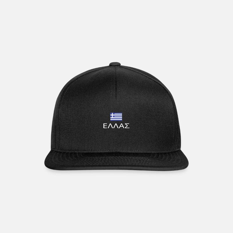 Ellas Hellas Flag Geschenk für Griechen Hellenes Ellines - Snapback Cap - Schwarz/Schwarz