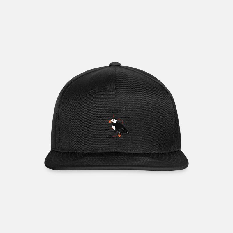 Puffin Island Papagei Taucher Vogel Nord Geschenk - Snapback Cap - Schwarz/Schwarz