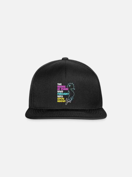 Seepferd - Snapback Cap - Schwarz/Schwarz