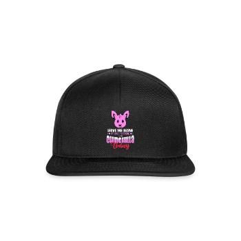 Chinchilla Geschenk Südamerika Nagetier Haustier - Snapback Cap - Schwarz/Schwarz - Vorne