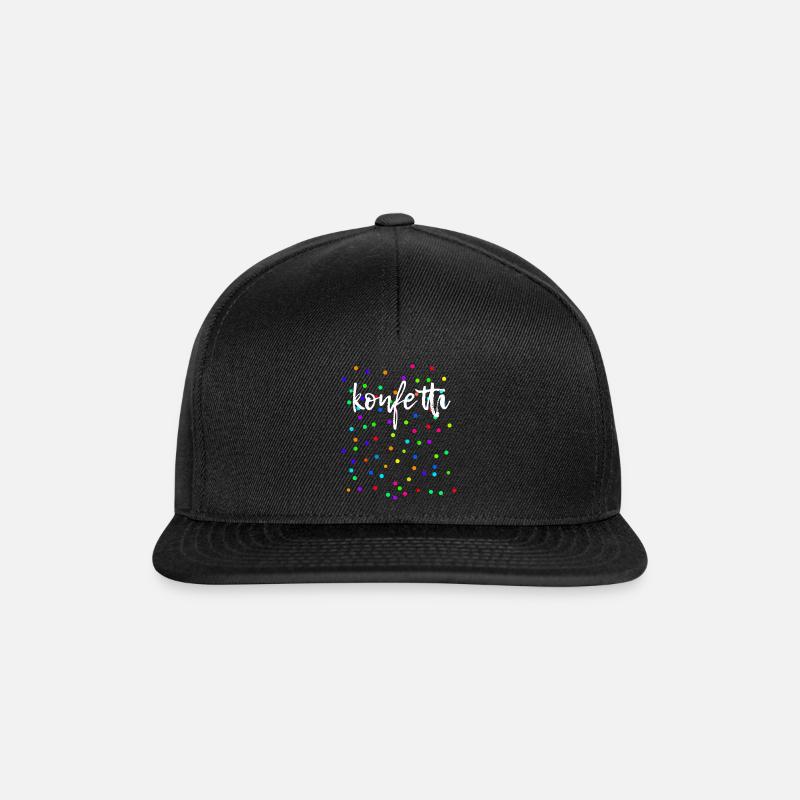 Konfetti Fasching Karneval Bunt - Snapback Cap - Schwarz/Schwarz