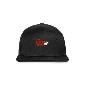 Sex Drugs And Cocker Spaniels - Snapback Cap - Schwarz/Schwarz - Vorne