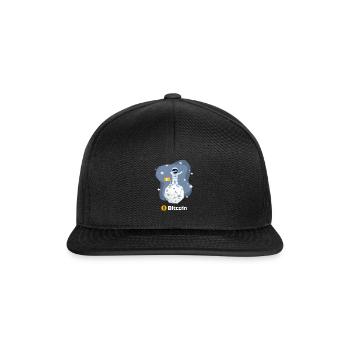 funny crypto Bitcoin moon astronaut dabbing - Snapback Cap - black/black - Front