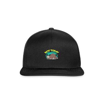 Faultier Faulheit Müdigkeit Schlafen Chillen - Snapback Cap - Schwarz/Schwarz - Vorne