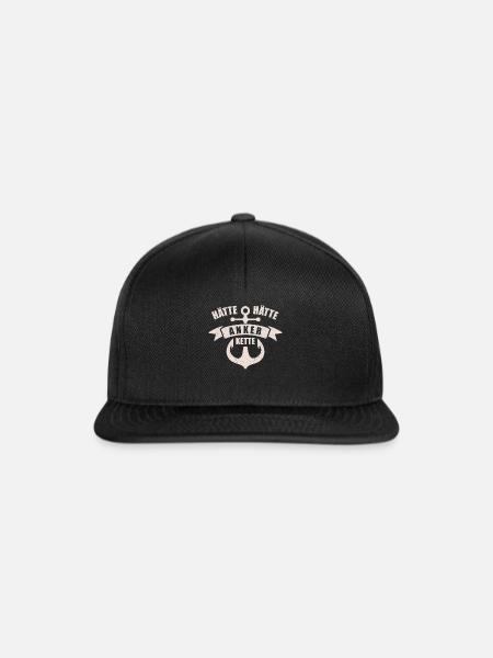 Hätte Hätte Anker Kette | Retro Vintage - Snapback Cap - Schwarz/Schwarz