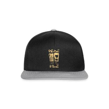 Boxen Boxer Kampfsport Boxhandschuh Geschenkidee - Snapback Cap - Schwarz/Grau - Vorne
