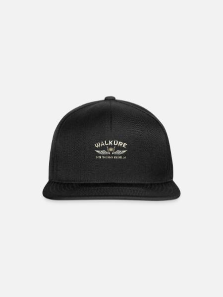 Wikinger Walküre Shirt Dein Weg nach Walhalla Odin - Snapback Cap - Schwarz/Schwarz