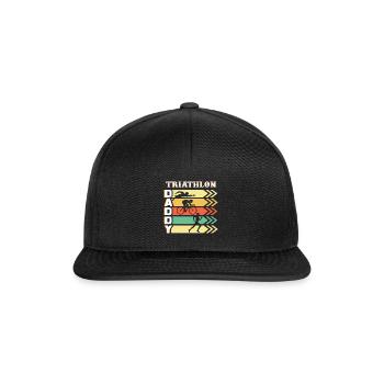 Idée Cadeau Triathlon Papa Papa Papa Triathlète - Casquette snapback - noir/noir - Devant