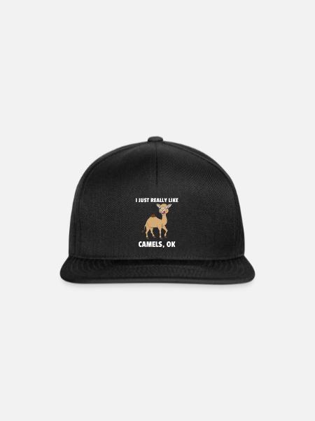 Kamel Kamele Tierliebe Liebhaber Geschenk - Snapback Cap - Schwarz/Schwarz