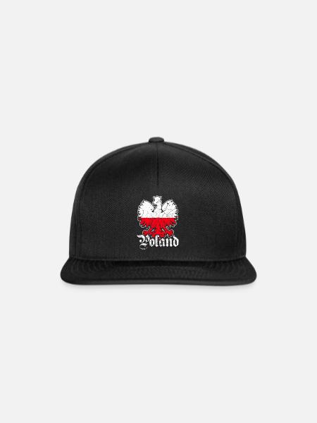 Polen Flagge Adler - Snapback Cap - Schwarz/Schwarz