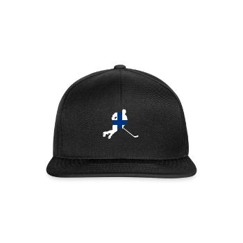 Eishockeyspieler Finnland - Snapback Cap - Schwarz/Schwarz - Vorne