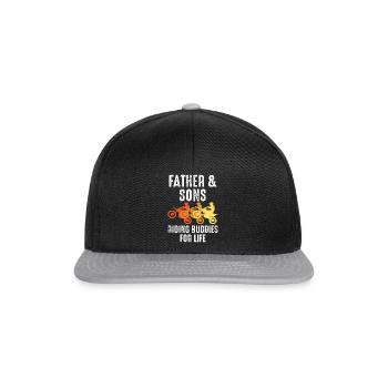 Dirt Bike Papa Vater und Sohn Motocross - Snapback Cap - Schwarz/Grau - Vorne