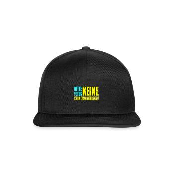 Bitte keine Fotos Ich bin Krank geschrieben - Snapback Cap - Schwarz/Schwarz - Vorne