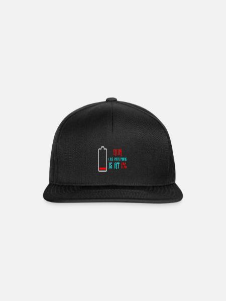 Run Like Your Phone Is At 1% - Snapback Cap - Schwarz/Schwarz