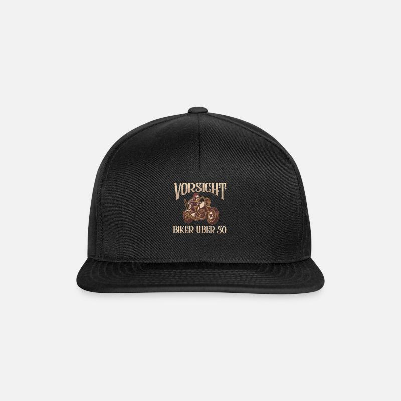 Motorrad Motorradfahren Motorradfahrer - Snapback Cap - Schwarz/Schwarz