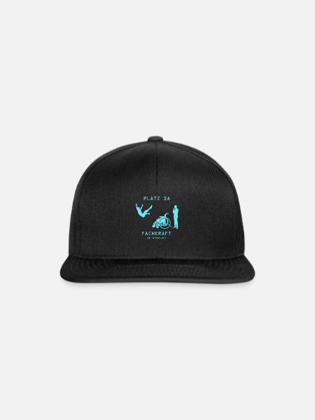Platz da Fachkraft am Arbeiten retro Geschenkidee - Snapback Cap - Schwarz/Schwarz