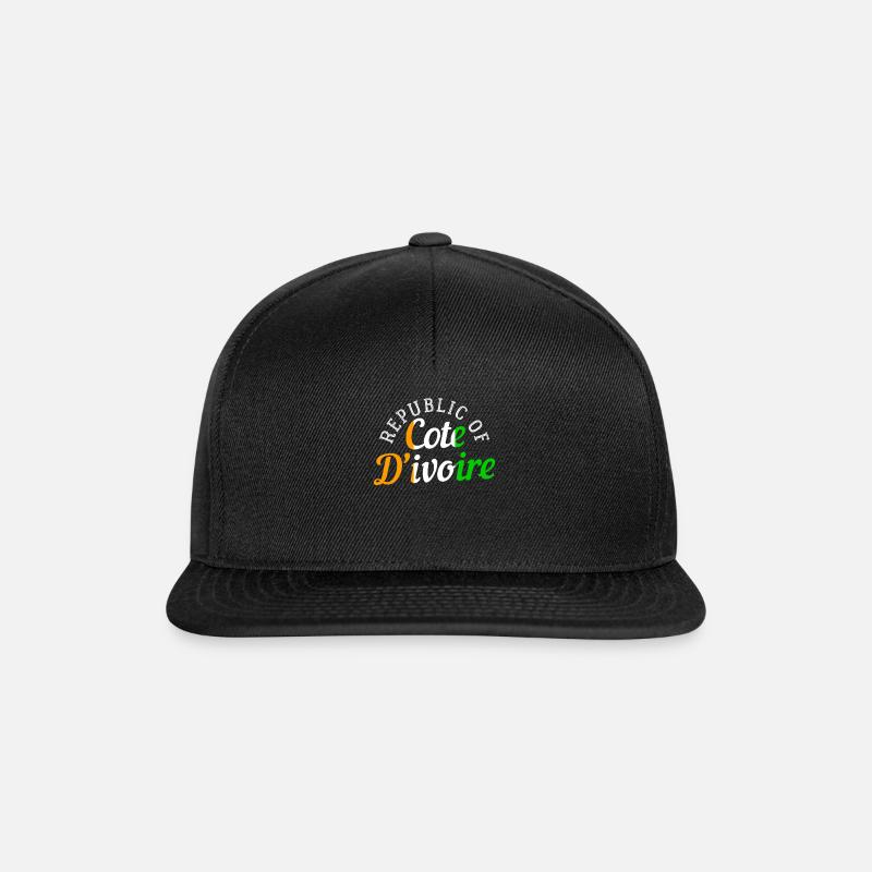 Elfenbeinküste - Snapback Cap - Schwarz/Schwarz