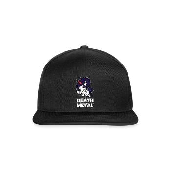 Death Metal Einhorn - Snapback Cap - Schwarz/Schwarz - Vorne
