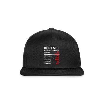 lustiges Pensionierung Geschenk Rentner Ruhestand - Snapback Cap - Schwarz/Schwarz - Vorne