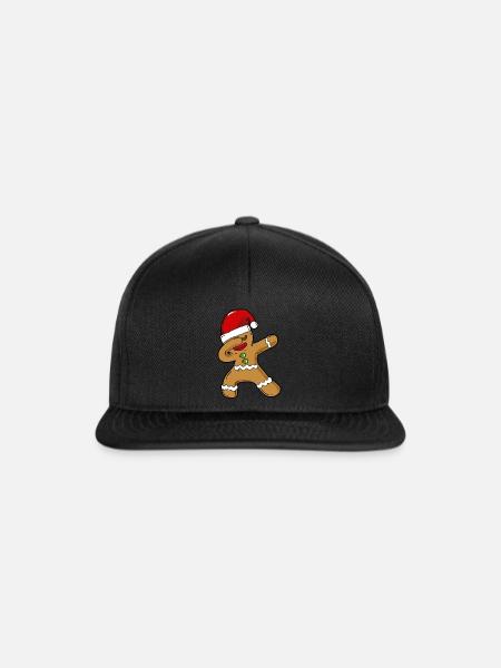 Dabbing Keks Weihnachten - Snapback Cap - Schwarz/Schwarz