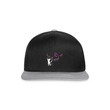 Cat attrape des notes de musique - Casquette snapback - noir/gris - Devant
