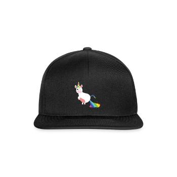 Einhorn Bunter Pups - Snapback Cap - Schwarz/Schwarz - Vorne