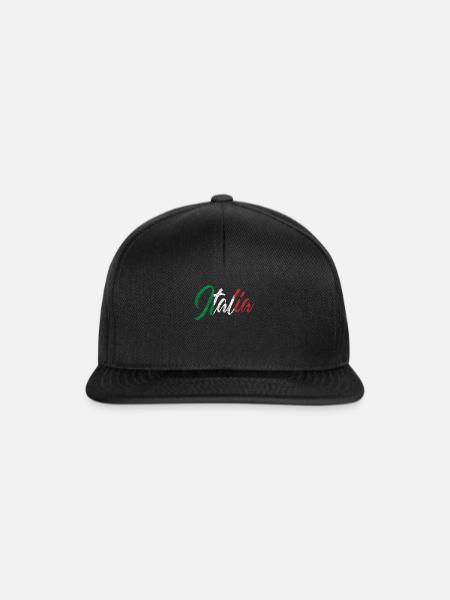 Italien - Snapback Cap - Schwarz/Schwarz