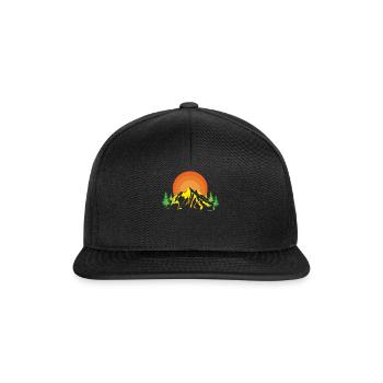 Berglandschaft - Snapback Cap - Schwarz/Schwarz - Vorne