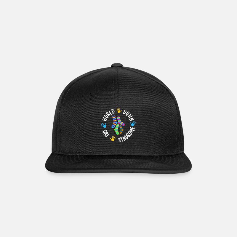 World Down Syndrome Day Sensibilisierung trifft Socken runter - Snapback Cap - Schwarz/Schwarz