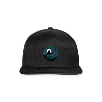 Nachteule Sternenhimmel - Snapback Cap - Schwarz/Schwarz - Vorne
