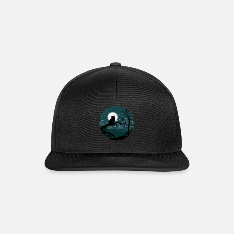 Nachteule Sternenhimmel - Snapback Cap - Schwarz/Schwarz