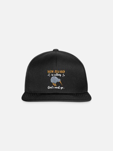 Neuseeland Ruft - Snapback Cap - Schwarz/Schwarz