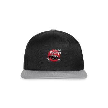 Vintage vintage 50s rockabilly biker - Snapback Cap - black/grey - Front