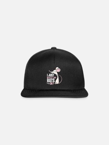 Ratten Lieblingstier - Snapback Cap - Schwarz/Schwarz