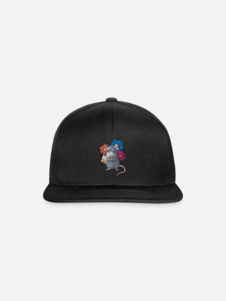 Ratte Nager - Snapback Cap - Schwarz/Schwarz