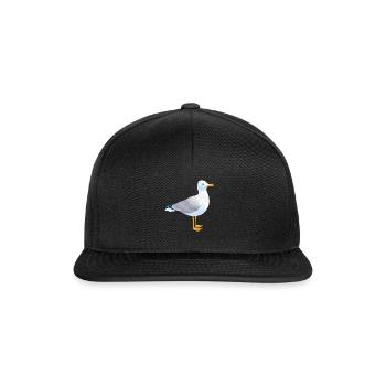 Tshirt mouettes oiseaux de mer - Casquette snapback - noir/noir - Devant