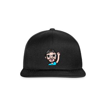 Lustiges Hi Emoji Comic Design von gaming Streamer - Snapback Cap - Schwarz/Schwarz - Vorne