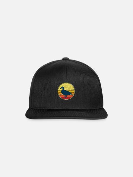 Retro Ente Farmtiere - Snapback Cap - Schwarz/Schwarz
