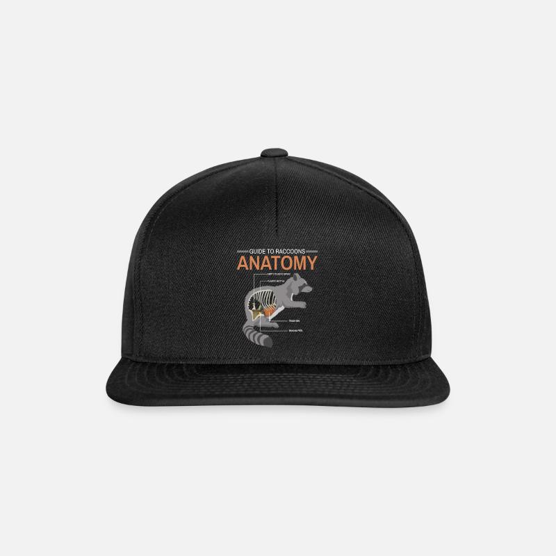 Anleitung Anatomie Waschbär - Snapback Cap - Schwarz/Schwarz