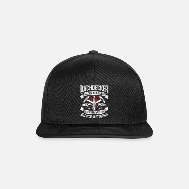 Lustige Dachdecker Geschenke für Dachdecker - Snapback Cap - Schwarz/Schwarz