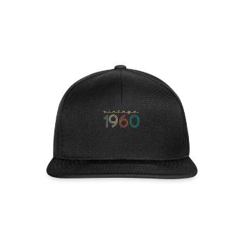 60e anniversaire femme 60 vintage août 1960 - Casquette snapback - noir/noir - Devant